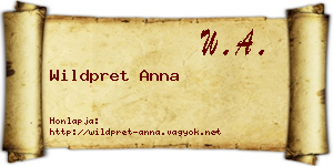 Wildpret Anna névjegykártya